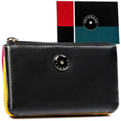 Obrázok produktu pre Peterson kožené etui na kľúče s peňaženkou čierne 12,5 cm