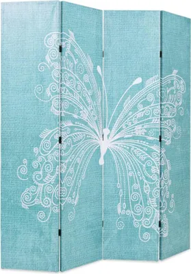 Produktbild von vidaXL Raumteiler klappbar 160 x 170 cm Schmetterling Blau