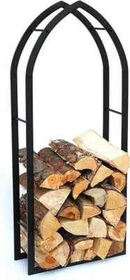 Produktbild von Famanu Holzregal für Holzlagerung - Metall, Schwarz, 123 cm