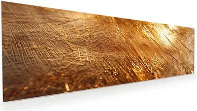 Produktbild von Glasbild 120x40cm in XXL für Wohnzimmer, Schlafzimmer Motiv Goldene Textur