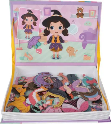 Produktbild von Malplay Magnetische Verkleidungsspiel Puzzel-Ratsel Lernspielzeug "Mädchen Ankleiden" Montesorri  Anziehbuch Für Kinder Ab 3 Jahren