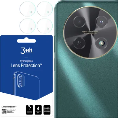 Productafbeelding van 3mk Hybride glazen lensbescherming voor de Huawei Nova 12i camera, objectief, cameralens, 0,16 mm, hardheid 6H (4 stuks)