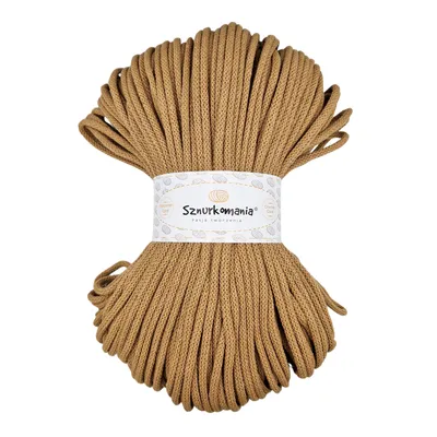 Zdjęcie produktu dla Pleciony sznurek bawełniany z rdzeniem 5mm 100m, przędza makrama, sznurek makrama, sznurek szydełkowy, sznurek makrama, przędza naturalna, sznurek 5mm