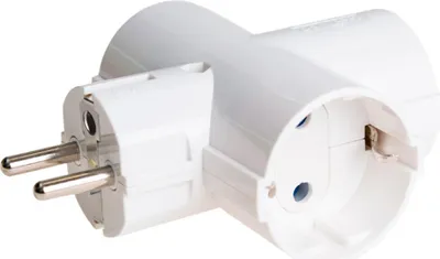 Produktbild von Schuko-Adapter Dreifach 2p+t 16a 250v Weiß