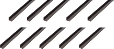Produktbild von Alberts 10 x Winkelprofil, PVC, schwarz, 10 x 10 x 1 mm, Länge 1 m