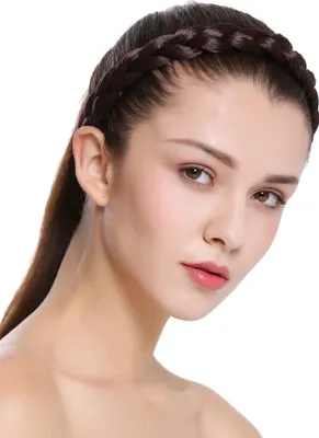 Produktbild von WIG ME UP Geflochtenes breites Haarband Braun CXT-005-035
