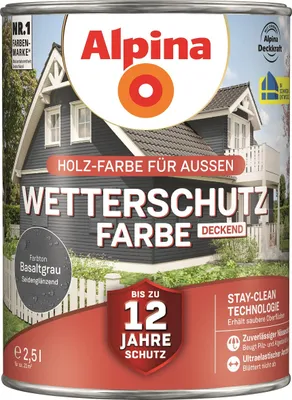 Produktbild von Alpina Wetterschutzfarbe 2,5 L basaltgrau