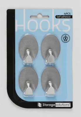 Image de Lot de 4 crochets en acier inoxydable autocollants (différents motifs)