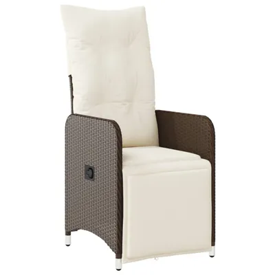 Produktbild von vidaXL Gartensessel Verstellbar mit Kissen Braun Poly Rattan