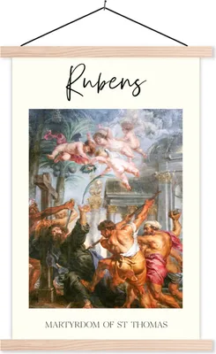 Produktbild von MuchoWow® Textilposter Malerei - Barock - Rubens 120x180 cm mit holzfarbenen Rahmen - Textil-Plakat