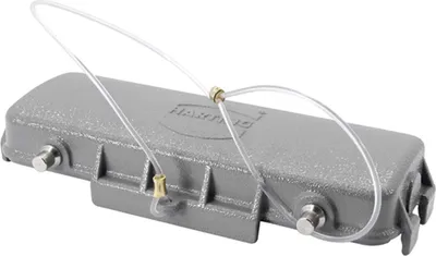 Produktbild von HARTING Schutzkappe 24B Metall für 2 Bügel am Unterteil Verliersicherung mit großer Schlaufe Temperaturbereich -40°C
