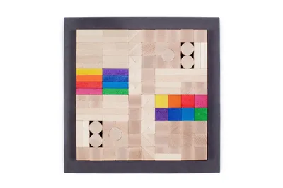 Obrázok produktu pre Drevená stavebnica so stavebnicami ŠxVxH 30,5x30,5x1,6cm NOVINKA