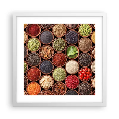 Produktbild von Gerahmtes Poster - Weißer Rahmen - Gewürz Küche - 40x40 cm - Wand Bild - Wanddeko - Wandbilder - Kunstposter - Wandposter - Bilderrahmen - Bilder - Kunstdruck - Wandbild - P2WAC40x40-3600