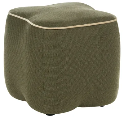 Produktbild von BELIANI Pouf Grün Stoff Gepolstert mit Paspel Quadratisch 35x35 cm Moderner Sitzhocker Ottomane Polsterhocker Fußhocker für Wohnzimmer Schlafzimmer