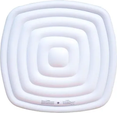 A white inflatable cover for a hot tub, viewed from above.