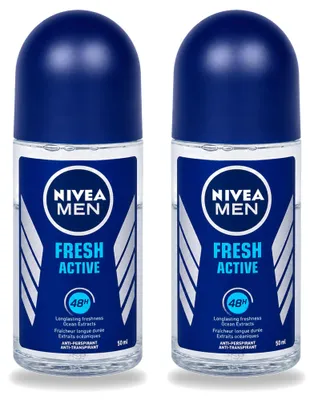 Image de 2 déodorants roll-on NIVEA MEN Fresh Active, 50 ml chacun - Pack avantage - 2 pièces
