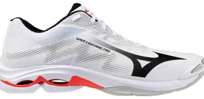 Image de Mizuno Wave Lightning Pro - blanc/noir/rouge vif, taille : 7,5