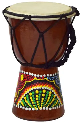 Zdjęcie produktu dla Bęben Djembe 15 cm Bongo Afryka - malowany bęben Rytm Perkusja Malowanie kropkami