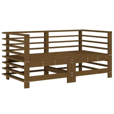 Image de vidaXL Canapé d'angle de jardin 2 pcs. Marron miel Pin massif