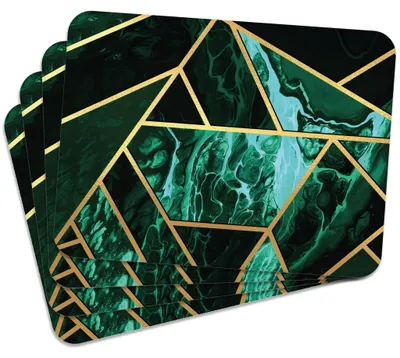 Produktbild von MG Design Set aus 4 Kork-Platzsets - Sapphire Gold - 30 x 40 cm - hitzebeständig & abwischbar, mit Korkrückseite