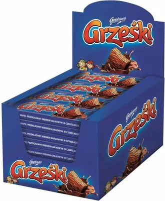 Zdjęcie produktu dla Grześki Wafel przekładany kremem kakaowym w czekoladzie 36 g