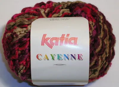 Produktbild von CAYENNE von Katia, strukturvolles Schurwollmischgarn (9350) - rot, ca. 72m /50g