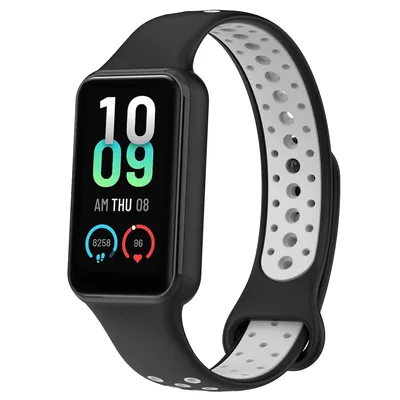 Image de Amazfit Band 7 Bracelet de sport en silicone bicolore noir / gris Bracelet de rechange