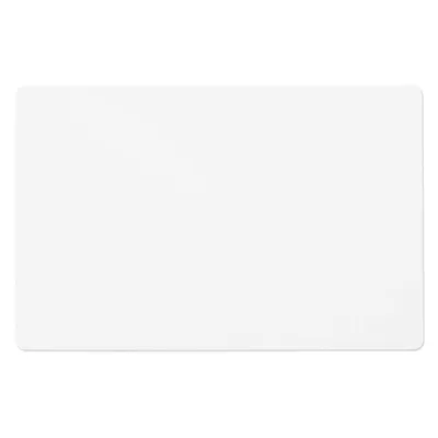 A white rectangular mat on a white background.