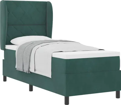 Immagine prodotto di Letto a molle con materasso Verde Scuro 200 x 80 cm Velluto