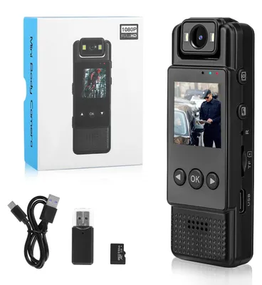 Produktbild von Körperkamera - Video- und Audioaufnahme - 64 GB - 1080p HD - 180° drehbares Objektiv - Nachtsicht - Akku nicht enthalten
