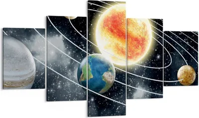 Produktbild von Bild auf Leinwand - Leinwandbild - Kosmos Planet - 125x70cm - Wand Bild - Wanddeko - Wandbilder - Leinwanddruck - Bilder - Kunstdruck - Wanddekoration - Leinwand bilder - Wandkunst - EA125x70-3646