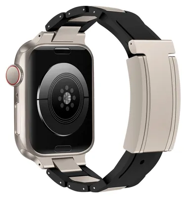 Obrázek produktu pro Pro Apple Watch Series 10 42mm / 9 8 7 41 / 6 SE 5 4 40mm Design Magnetická přezka Řemínek z nerezové oceli Černý / Béžový