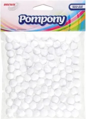 Zdjęcie produktu dla Białe pompony 10 mm, 100 sztuk (artykuły szkolne i papiernicze, artykuły kreatywne)
