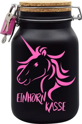 Produktbild von Spardose Geld Geschenk Ideen Einhorn Kasse Schwarz Größe XL 2 Liter
