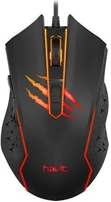 Obrázok produktu pre Havit MS1027 (Black), Pravoruké, USB Typ-A, 3600 DPI, Čierna, Červená