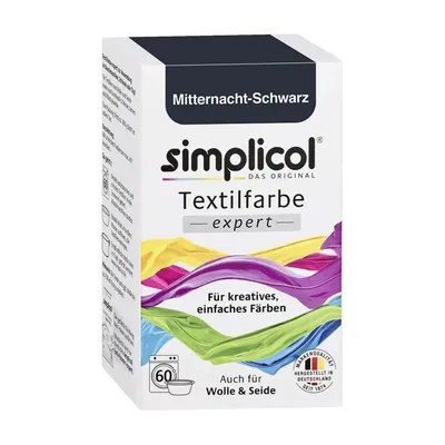Zdjęcie produktu dla Simplicol oryginalna farba do tekstyliów midnight black dla ekspertów