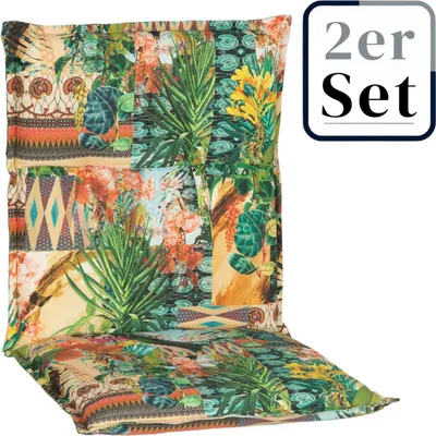 Produktbild von 2er Set Niedriglehner Auflage Texas, Motiv - Dschungel, bunt, 98x46x8cm