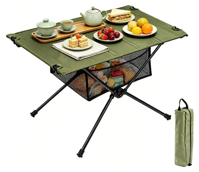 Immagine prodotto di Omgoods - Tavolino pieghevole portatile - Tavolo in alluminio per campeggio e picnic