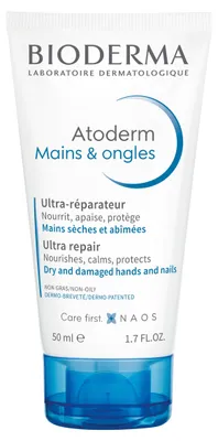 Productafbeelding van Droge tot zeer droge handen en nagels. Bioderma Atoderm Mains & Ongles, intensieve verzorging
