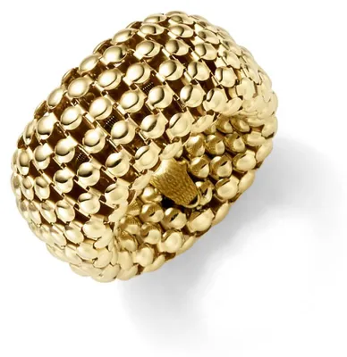 Produktbild von Breiter Himbeer Ring Damenring elastisch aus 585 Gold Gelbgold stretch flexibel Innenumfang 55mm  Ø17.5mm