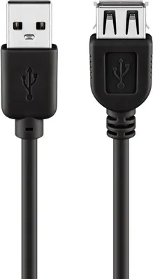 Produktbild von goobay Wentronic USB 2.0 Verlängerung (A-Stecker auf A-Buchse) schwarz 5 m