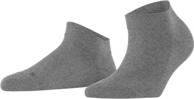 Produktbild von FALKE Damen Sneaker-Socken - Sensitive London, Baumwolle, Bündchen, Logo, einfarbig, kurz Grau 35-38