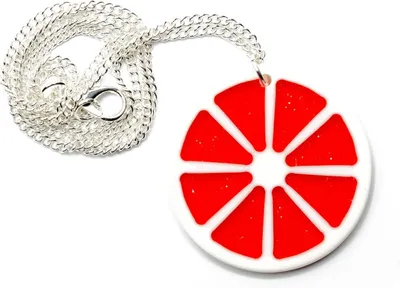 Produktbild von Blutorange Kette Halskette 45cm Miniblings Orange Pampelmuse Grapefruit rot
