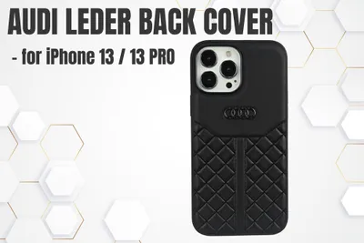 Zdjęcie produktu dla Audi Genuine Leather iPhone 13 Pro / 13 6.1" czarny/czarny hardcase AU-TPUPCIP13P-Q8/D1-BK | Sourcing