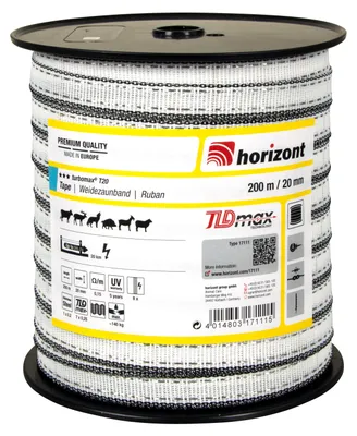 Obrázok produktu pre horizont TURBOMAX ohradný pás, 200 m, šírka 12–40 mm | široký pás, elektrický pás Šírka: 20 mm