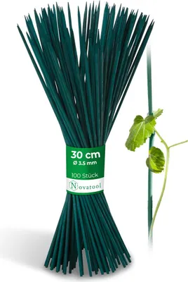 Immagine prodotto di Novatool 100x bastoncini di graniglia 30 cm x 3,5 mm I Verde I Bastoncini per piante Bastoncini di bambù Bastoncini di bambù Bastoncini di bambù Supporto per piante Bastoncino di legno Picchetti per piante