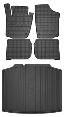Obrázok produktu pre Gumové autokoberce SolidPRO + vaňa kufra DryZone pre: Skoda Rapid 2013-2019 hatchback 5 ks