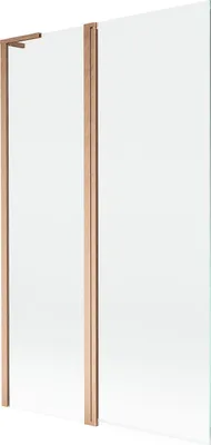 Produktbild von Mexen Mist L Badewannenfaltwand 2-flügelig 110 x 150 cm, transparent, gebürstetes Kupfer - 8A9L-110-011-65-00