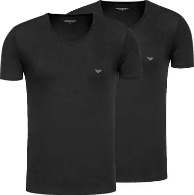 Produktbild von Emporio Armani Herren T-Shirt 2er Pack | Baumwolle & Elasthan Regular Fit Farbe Schwarz Größe XL EM000392 AF14132