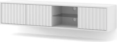 Produktbild von TV-Schrank VINA 156 cm WEIß MATT Hängeschrank mit gefrästen Fronten